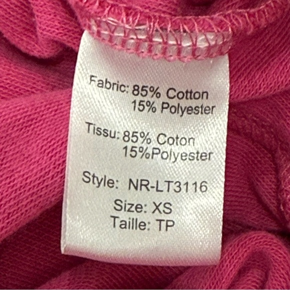 Elan Terry Cloth Matching Set Elastic Hem Crop Top Drawstring Shorts Hot Pink XS - Picture 9 of 10